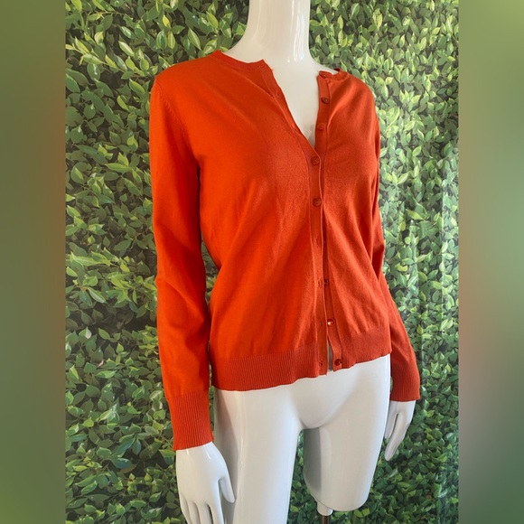 August Silk Blood Orange Silk Cardigan - Picture 3 of 9